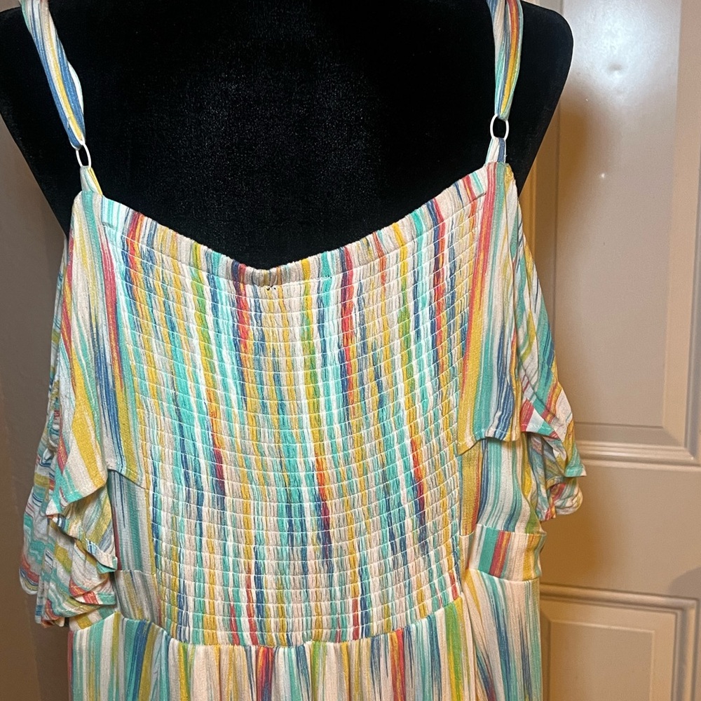 Multicolor Striped Ruffle Dress - Picture 5 of 5